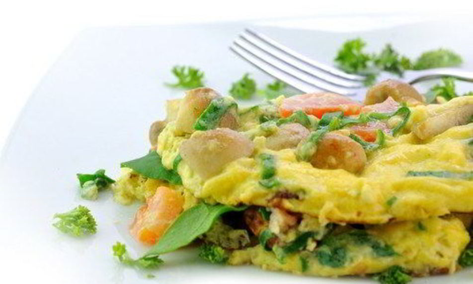 Рецепт омлет с начинкой из грибов, шпината и феты