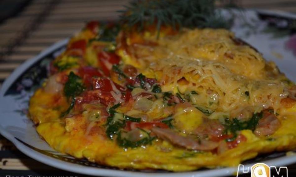 Рецепт омлет с овощами и курицей