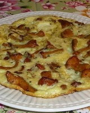 Омлет с творогом и лисичками