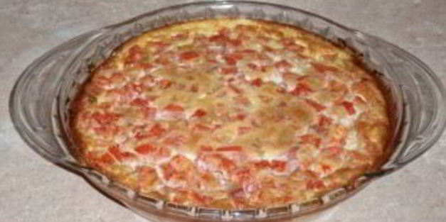 омлет с ветчиной и помидорами