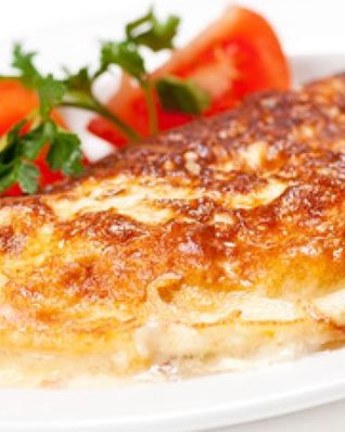 Омлет с зеленью и помидорами