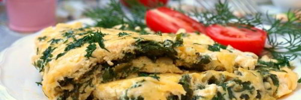 Омлет со шпинатом и сыром