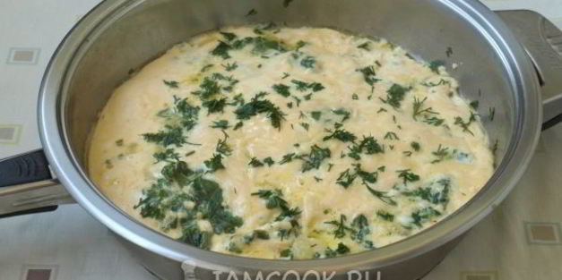 омлет со шпинатом и сыром