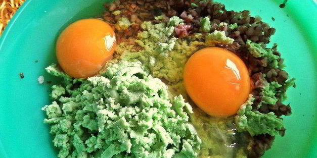 порционный омлет с гречкой