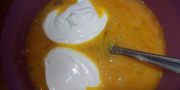 сметанный омлет с грибами