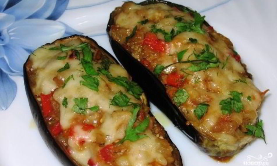 Рецепт овощные лодочки из баклажанов