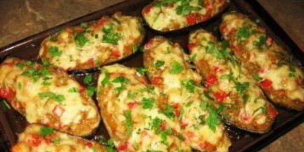 овощные лодочки из баклажанов