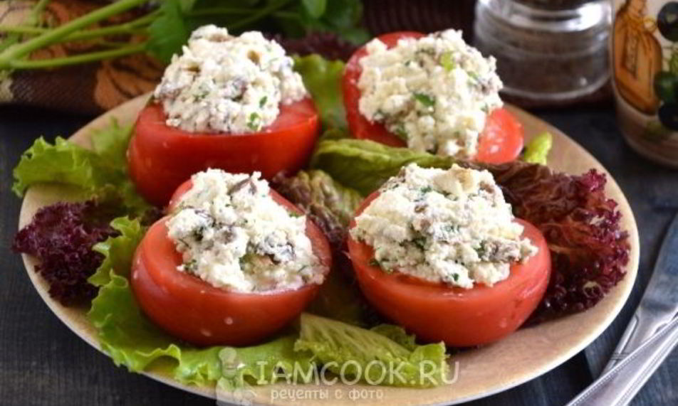 Рецепт помидоры, фаршированные сербской брынзой и оливками