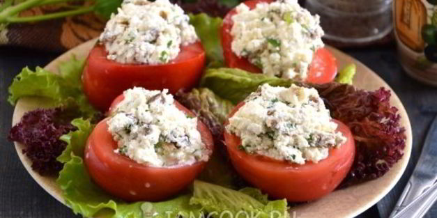 помидоры, фаршированные сербской брынзой и оливками
