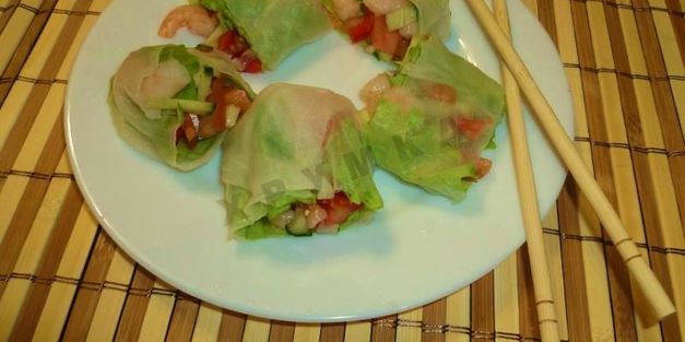 спринг роллы с креветками