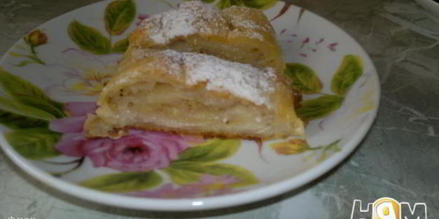 фруктовый рулет из творожного теста