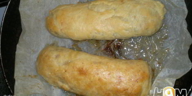 фруктовый рулет из творожного теста