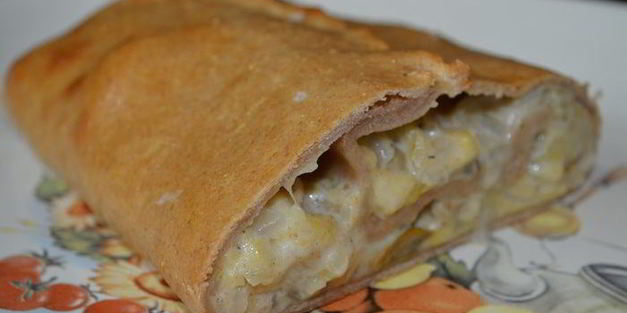 грибной рулет из картофельного теста