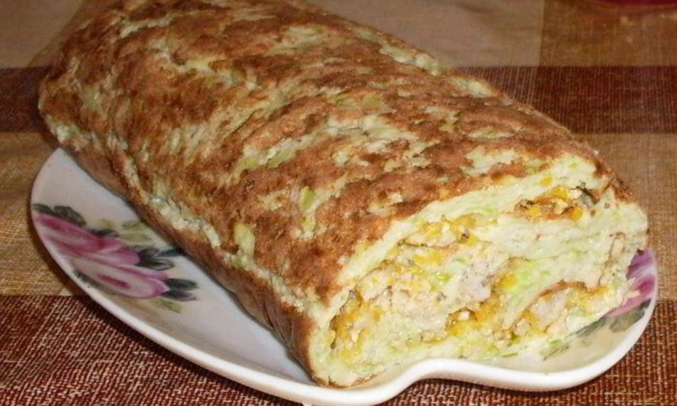 Рецепт кабачковый рулет со свининой