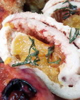 Куриные рулетики с апельсинами