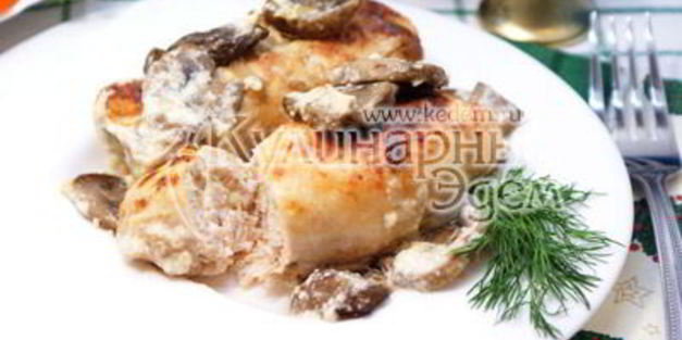 куриные рулетики с грибами и сыром