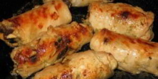 куриные рулетики с начинкой из печени