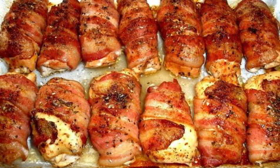 Рецепт куриные рулетики со сливочным сыром в беконе