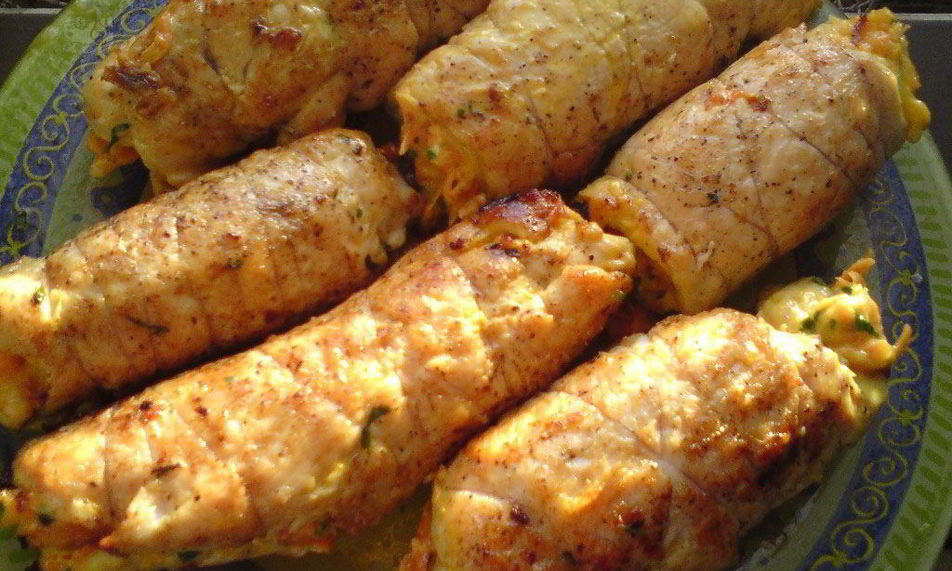 Рецепт куриные рулеты с морковно-сырной начинкой