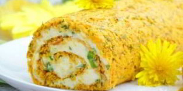морковный рулет с сыром и зеленью