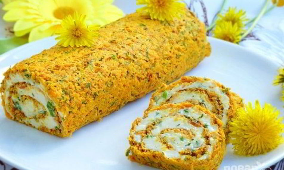 Рецепт морковный рулет