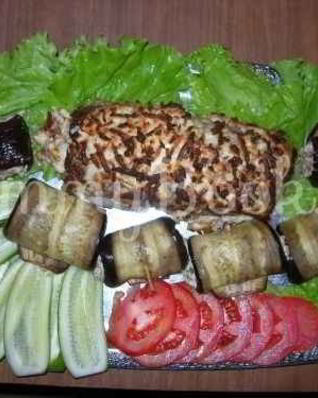 Мясной рулет с сыром в фольге