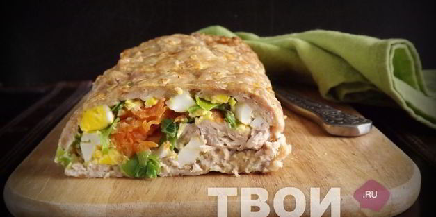 мясной рулет с яйцом и морковью