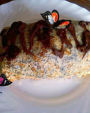 Постный блинный рулет с маком