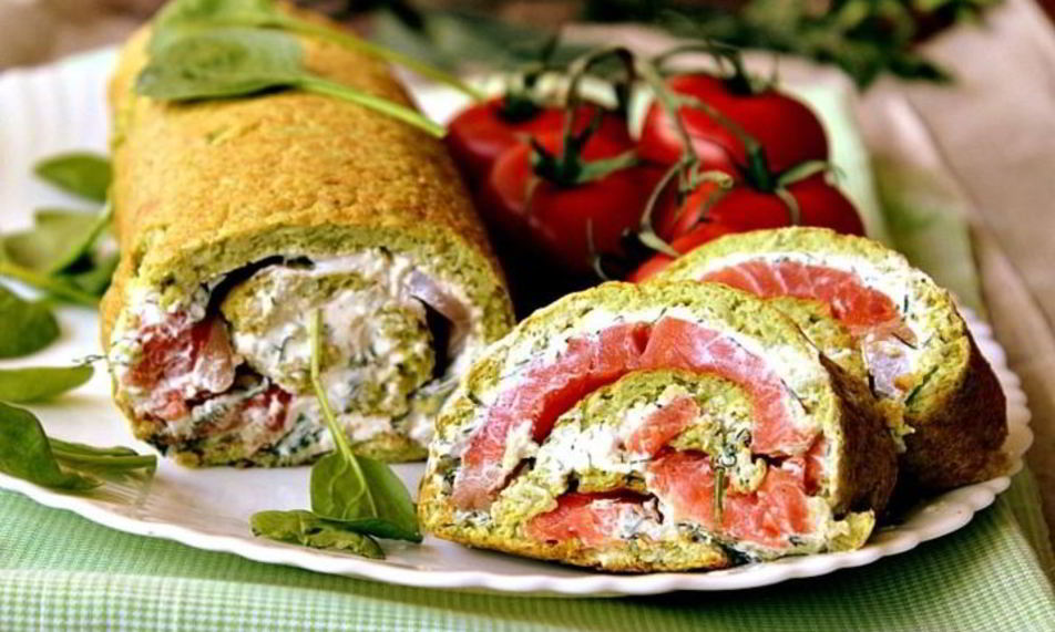 Рецепт рулет из брокколи с форелью