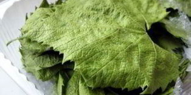 рулет из индейки в виноградных листьях, фаршированный рисом и баклажанами