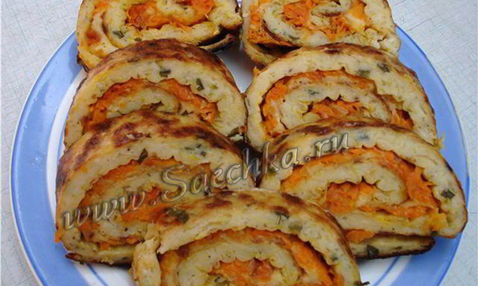 Рецепт рулет из кабачка