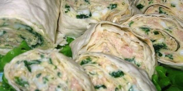 рулет из лаваша с печенью трески