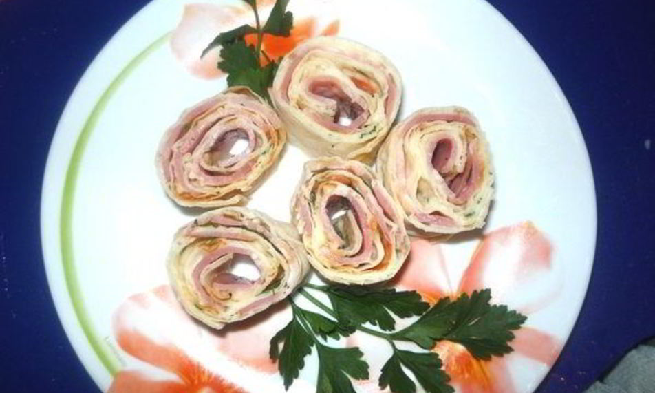 Рецепт рулет из лаваша с ветчиной