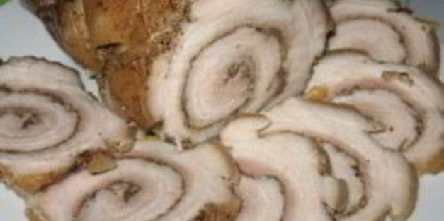 рулет из свиной грудинки