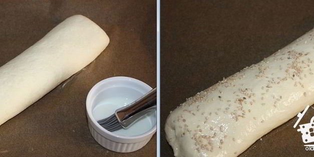 рулет из творожного теста с ветчиной