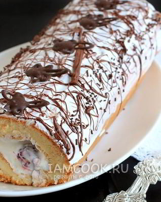 Рулет с вишней по-японски