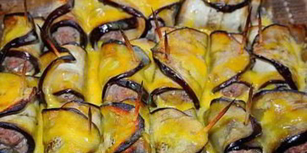 рулетики из баклажанов с фаршем