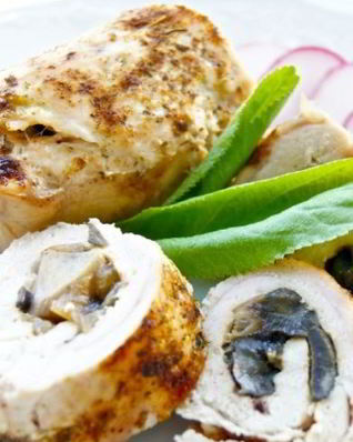 Рулетики из курицы с грибами