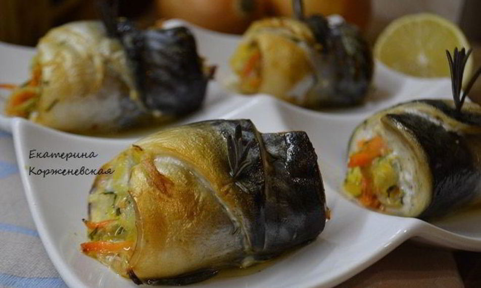 Рецепт рулетики из скумбрии с овощами
