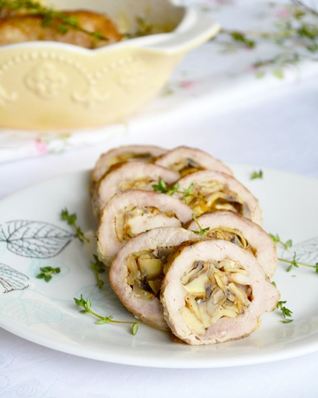 Рулетики из свинины с грибами