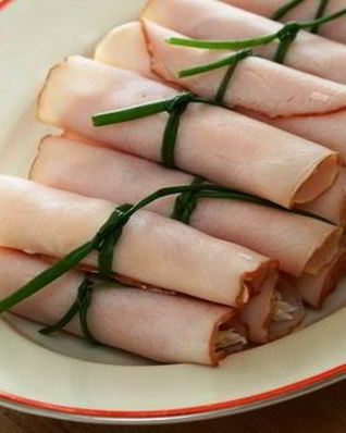 Рулетики из ветчины с грибами