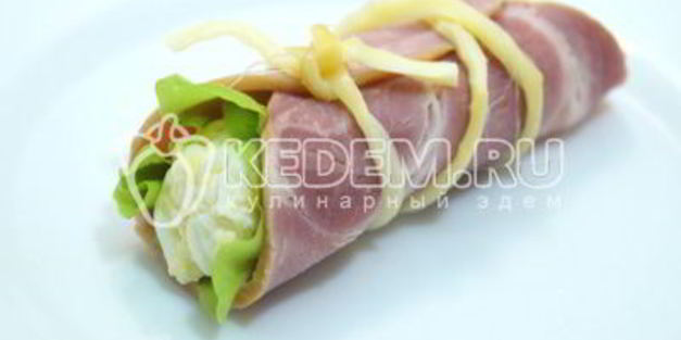 рулетики из ветчины