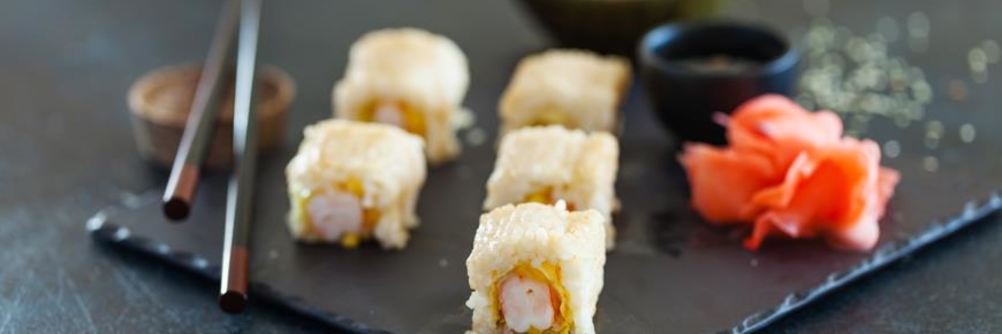 Рулетики с рисом и креветками