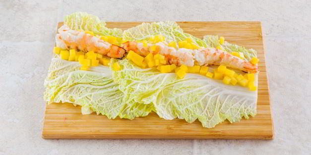 рулетики с рисом и креветками