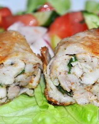 Рулетики в куриной коже