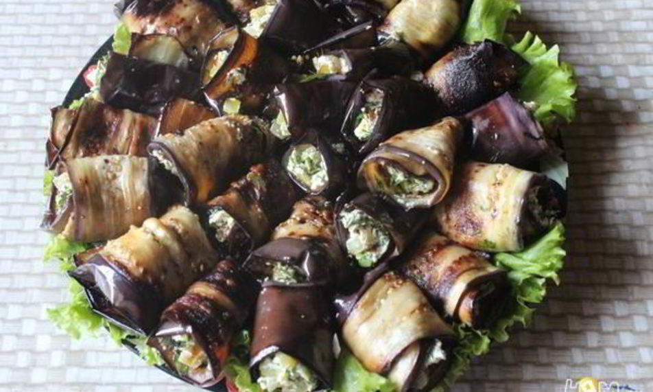 Рецепт рулеты из баклажан с творогом