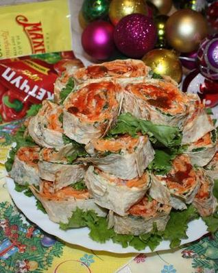 Рулеты с морковью по-корейски