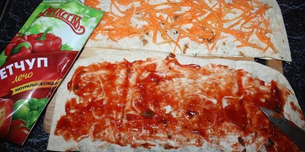 рулеты с морковью по-корейски