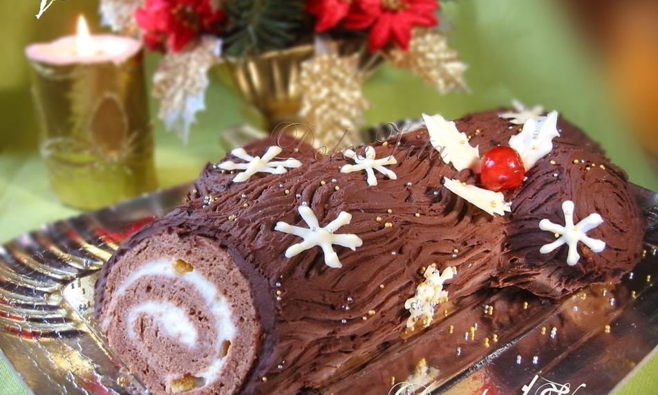 Рецепт шоколадный рулет рождественское полено