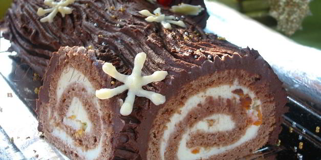 шоколадный рулет рождественское полено